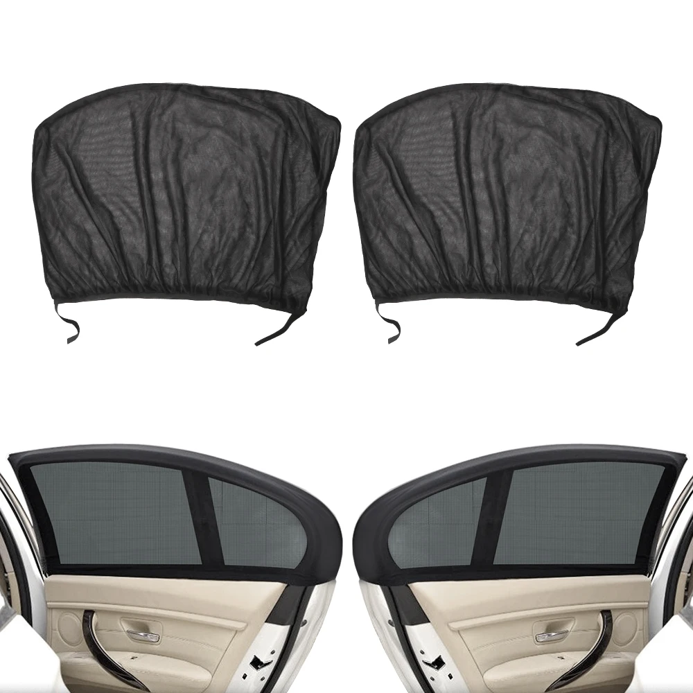

2Pcs Car Window Cover Sunshade Curtain Mesh Cover Auto Side Front Rear Window Sun Shade UV Protection Shield Auto Accessories