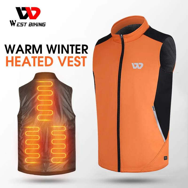 

Зимний жилет с подогревом для мужчин и женщин WEST BIKING, спортивная одежда, куртка с подогревом через USB, мотоциклетная велосипедная термальная одежда для охоты и кемпинга, женская одежда