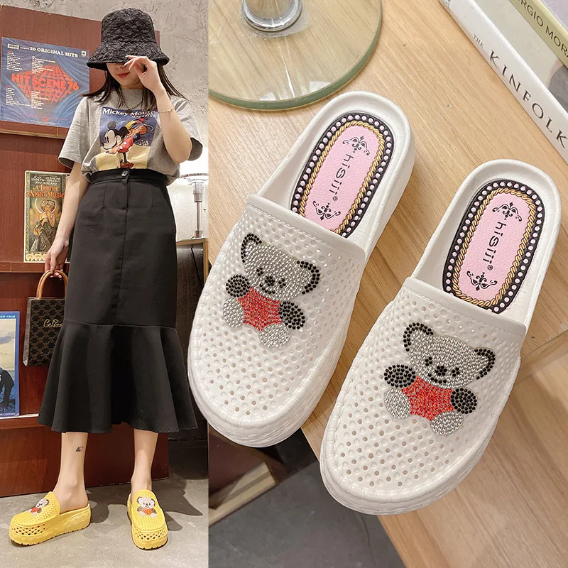 

Slippers Women 2022 New Summer Thick-soled Hole Shoes Women's Platform Bottom Baotou Slippers Fashion Sandals Women's Shoes