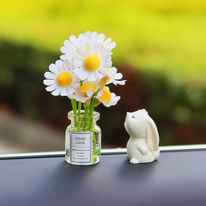 

Милый цветочный кролик, украшение интерьера автомобиля, авто, центральная консоль, гаджеты, украшения для женщин, аксессуары для салона автомобиля