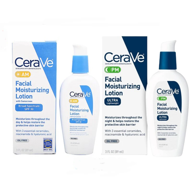 

CeraVe Moisturizing Facial Lotion AM PM Day Night Lotion With SPF30 Repair Sensitive Skin Nicotinamide Ceramide Cream 89ml