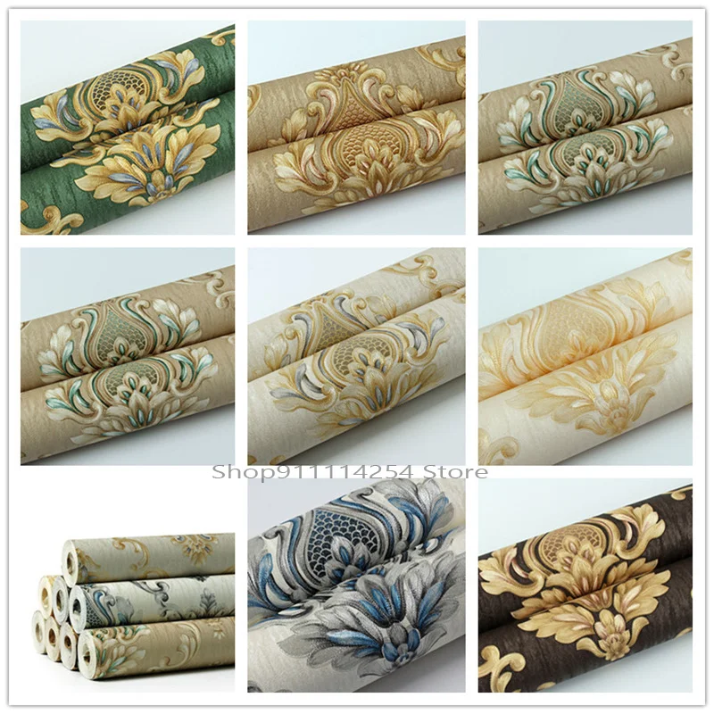 

Wallpaper Floral Emboss Wallpapers 3D Damask Background Wall Paper Home Decor Bedroom Living Room Decoration Vinyl Wall Stickers