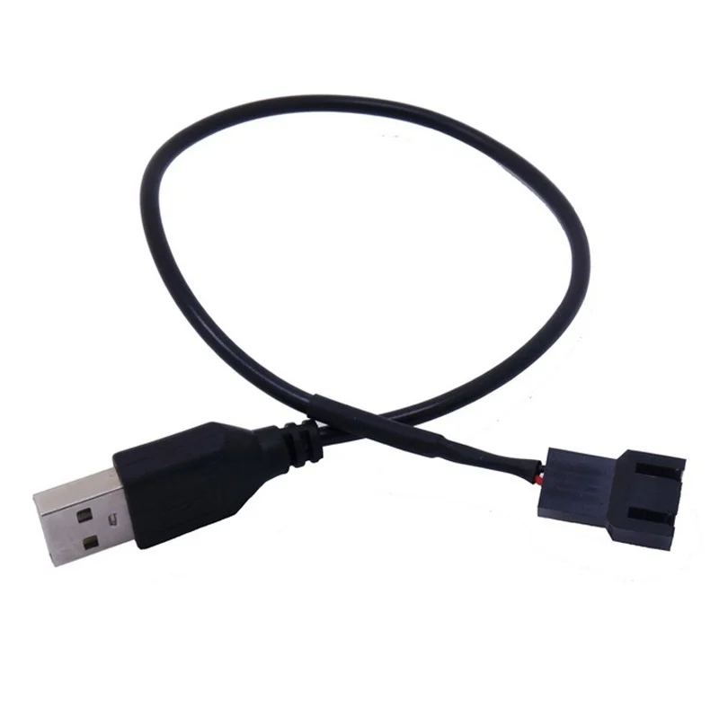 USB к 4Pin/3Pin компьютерный кабель адаптера вентилятора при напряжении от 5 в до 12 В Мощность Кабельный разъем 3pin или 4pin вентилятор USB Главного адаптера под названием 30 см