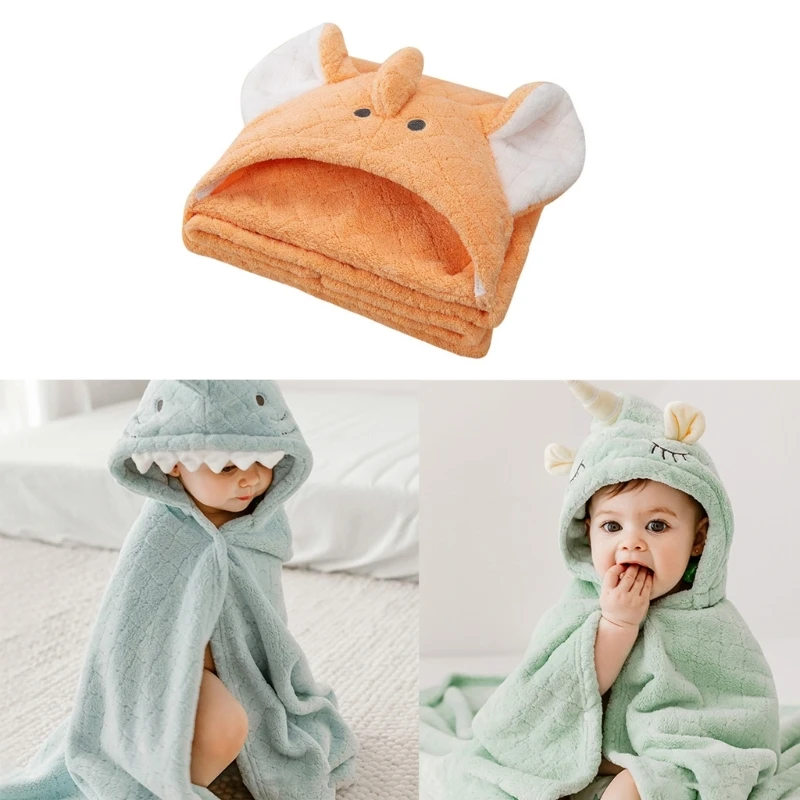 

Мягкое детское банное полотенце с капюшоном, одежда для сна для малышей, новорожденных, ультра-впитывающий быстросохнущий халат