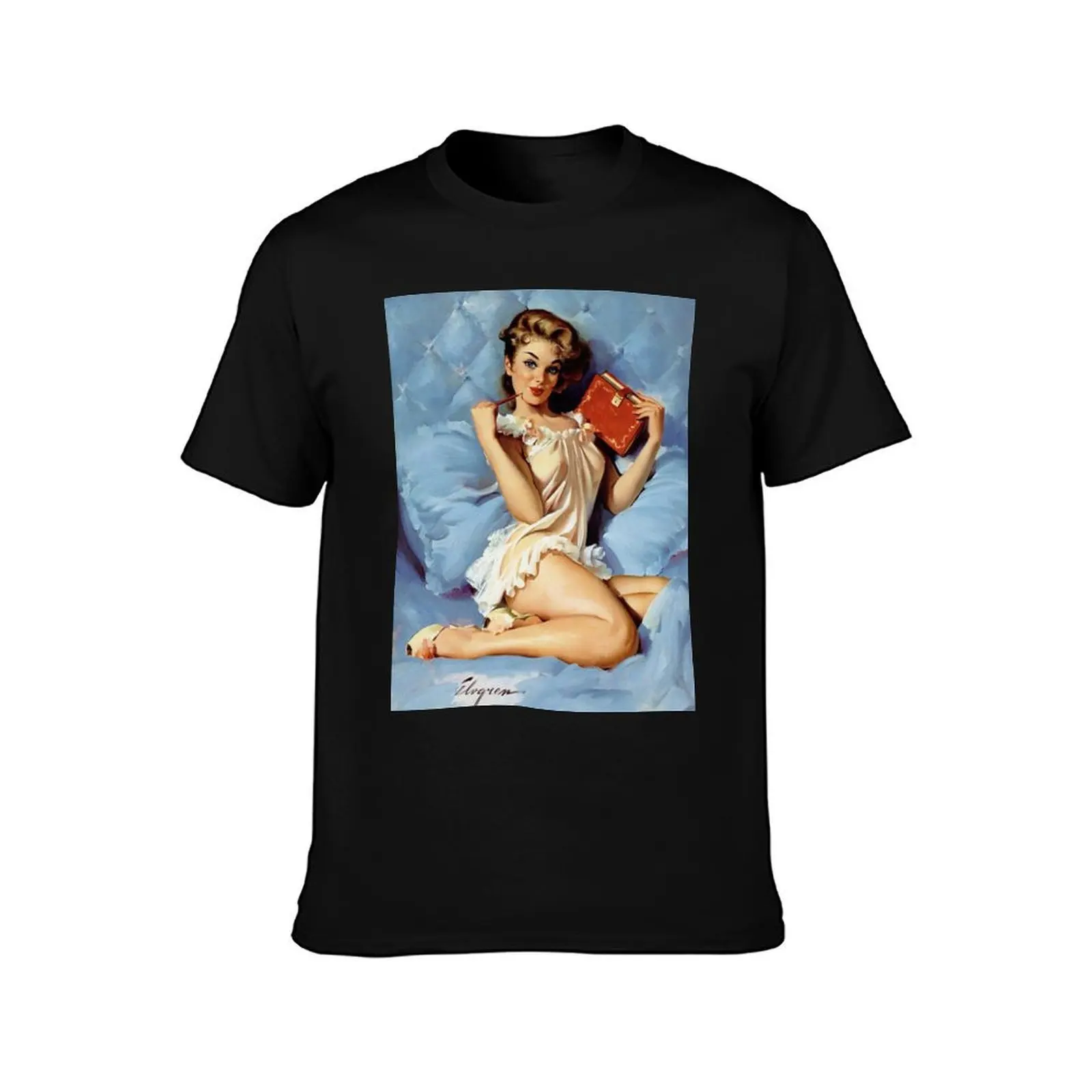 Фото Футболка Pin-Up Girl - Elvgren - винтажная базовая однотонная футболка для весны и лета №2