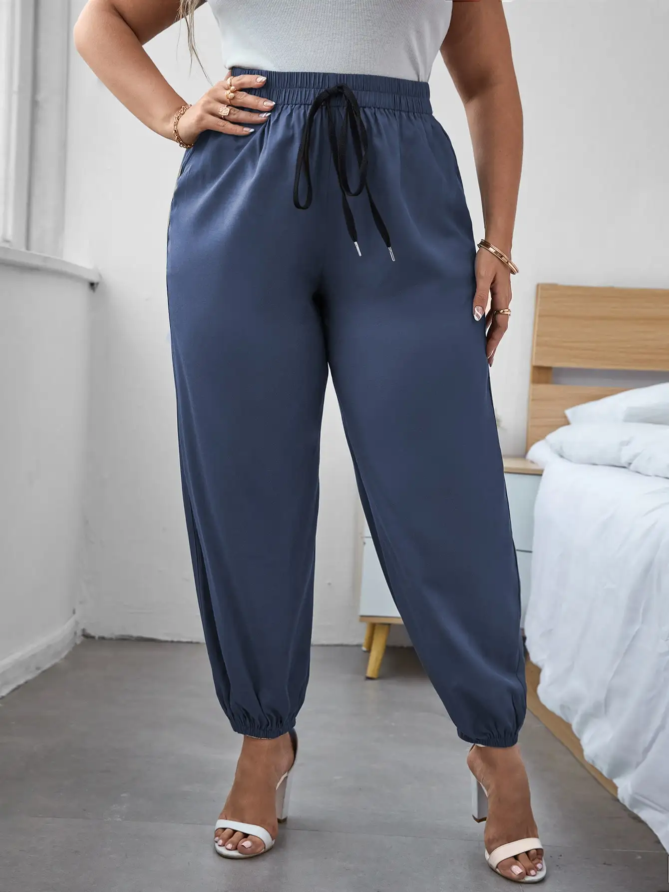 TOLEEN недорогие свободные брюки в уличном стиле однотонные 2022 повседневные модные