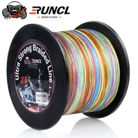 runcl strong 300m 8 strands braided fishing line ultra zero stretch smaller diameter colorful 328yds300m multifilament 70lb