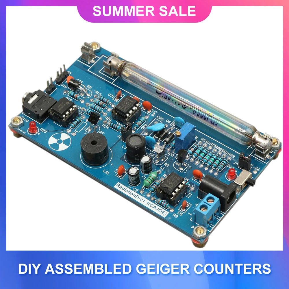 DIY Assembled Geiger Counters Kit Geiger Counter Module Miller Tube GM Tube Nuclear Radiation Detector With Sound Light Alarm
