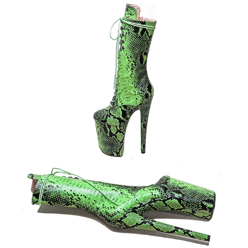 Leecabe  23CM/9inches Snake  Pole dance shoes High Heels Pole Dance boot