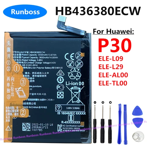 Новый оригинальный HB436380ECW 3650 мАч аккумулятор для Huawei P30 фотометрический телефон