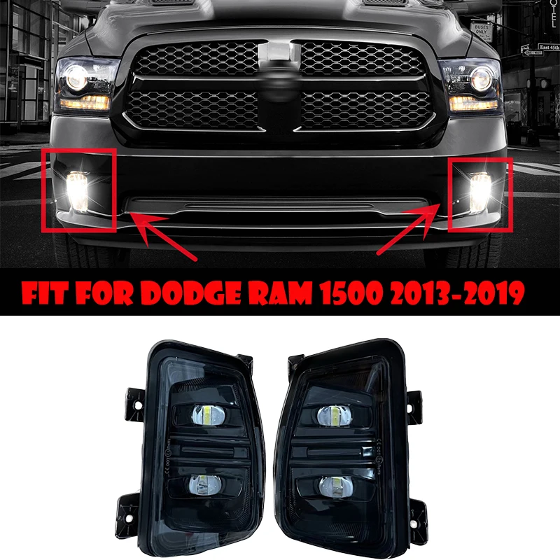 

Задние противотуманные фары для Dodge Ram 1500 2013-2018, белые дневные ходовые огни для бампера, водонепроницаемые автомобильные аксессуары 12В-24В