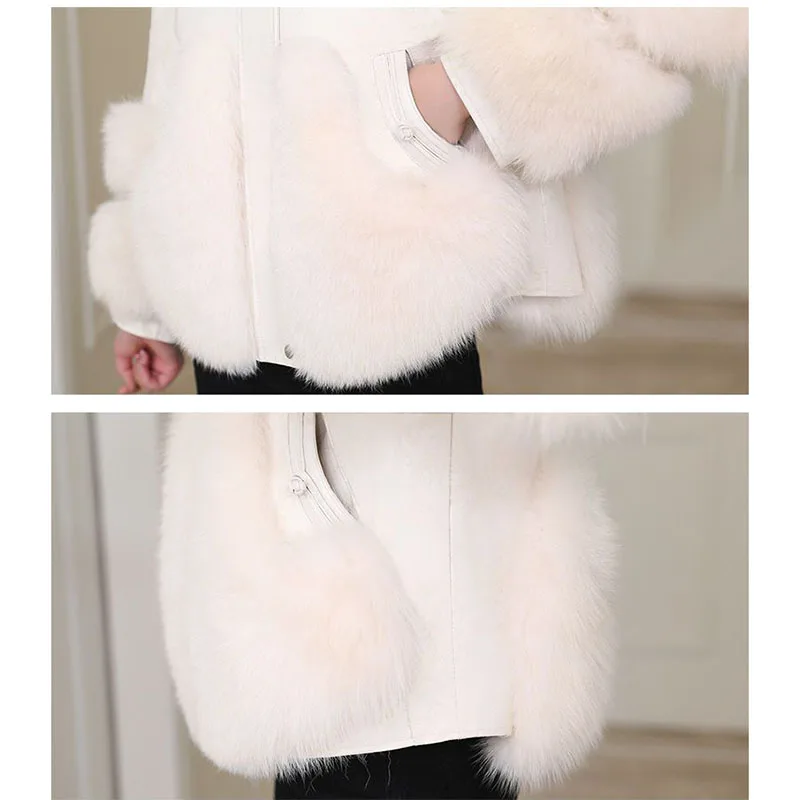 Пуховик женский из натуральной овечьей кожи