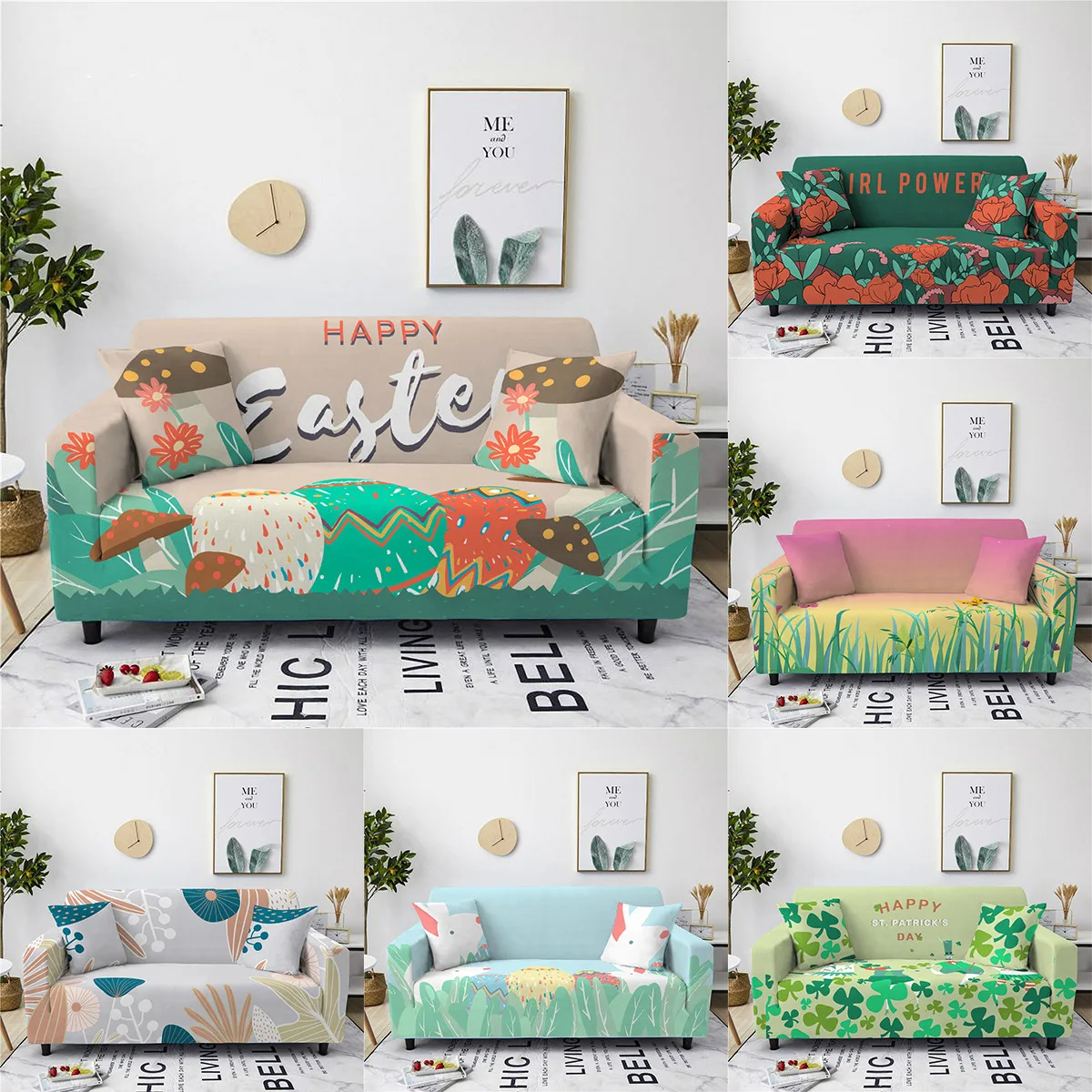 European-style Sofa Cover All-inclusive High-elasticity One-piece Sectional Sofa L Shape Sofa Cover Sofa Covers for Living Room