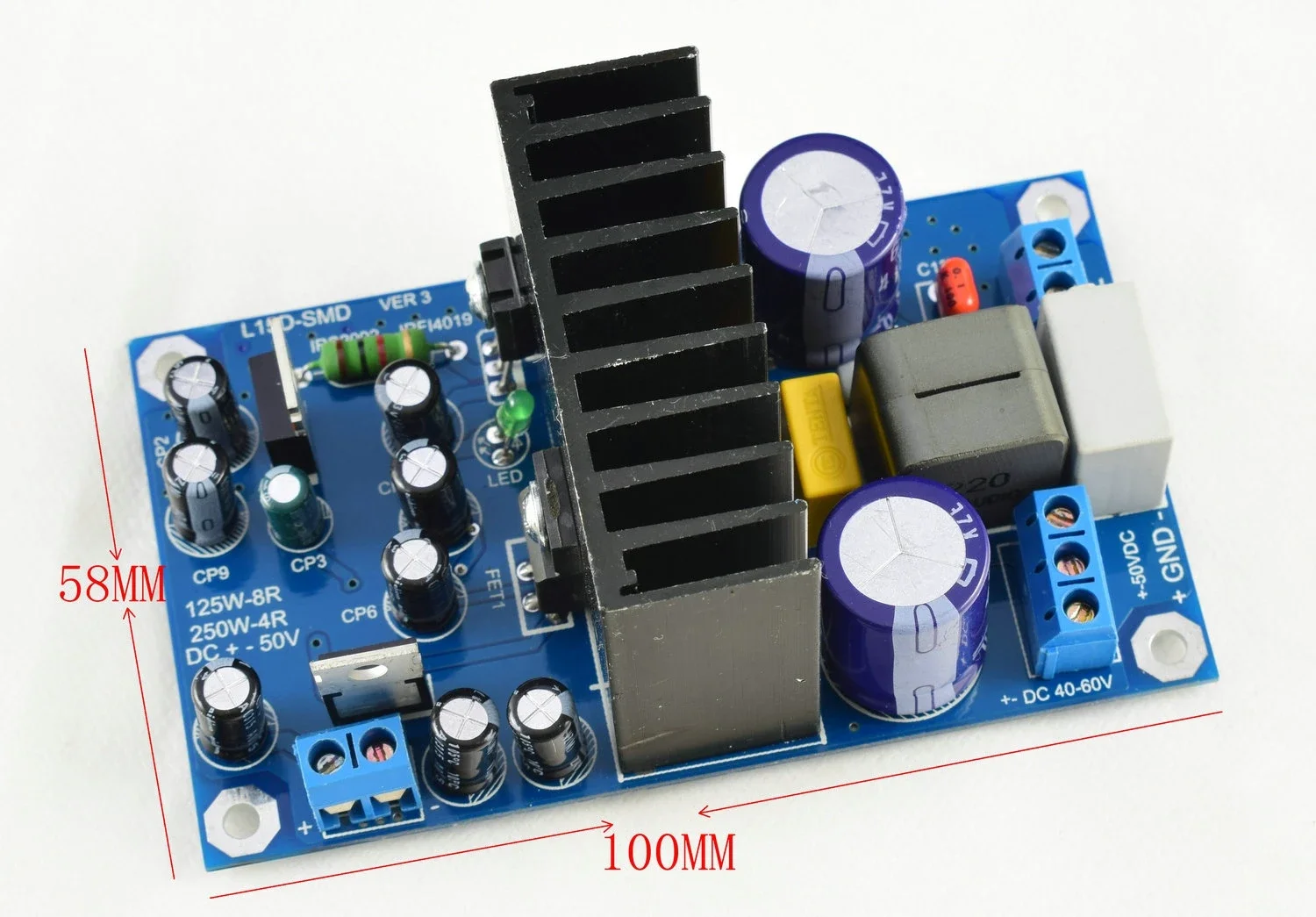 Плата цифрового моноусилителя L15DSMD IRS2092S 250 Вт класса D