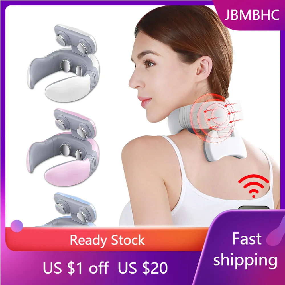 

TENS Cervical Massager Pain Relief Electric Neck Massager EMS Relaxation Therapy Vertebra Physiotherapy Hot Compress Neck Back