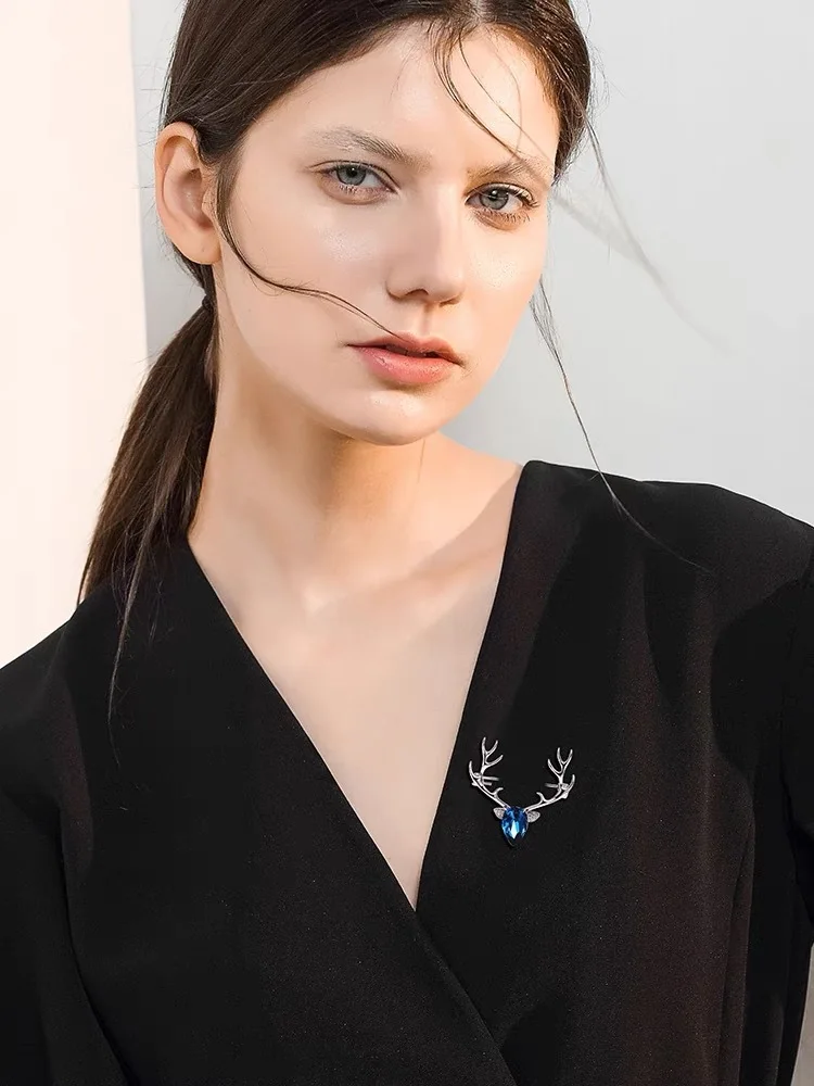 Броши из цинкового сплава с кристаллами в форме рога лося