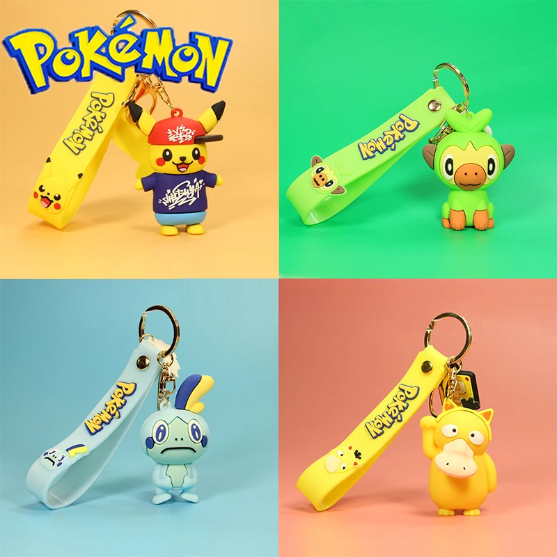 

Pokemon Anime 1pcs Pikachu Kawaii Decorations Toys PVC Metal Keychains Children Birthday Christmas Halloween Party Kids Gifts