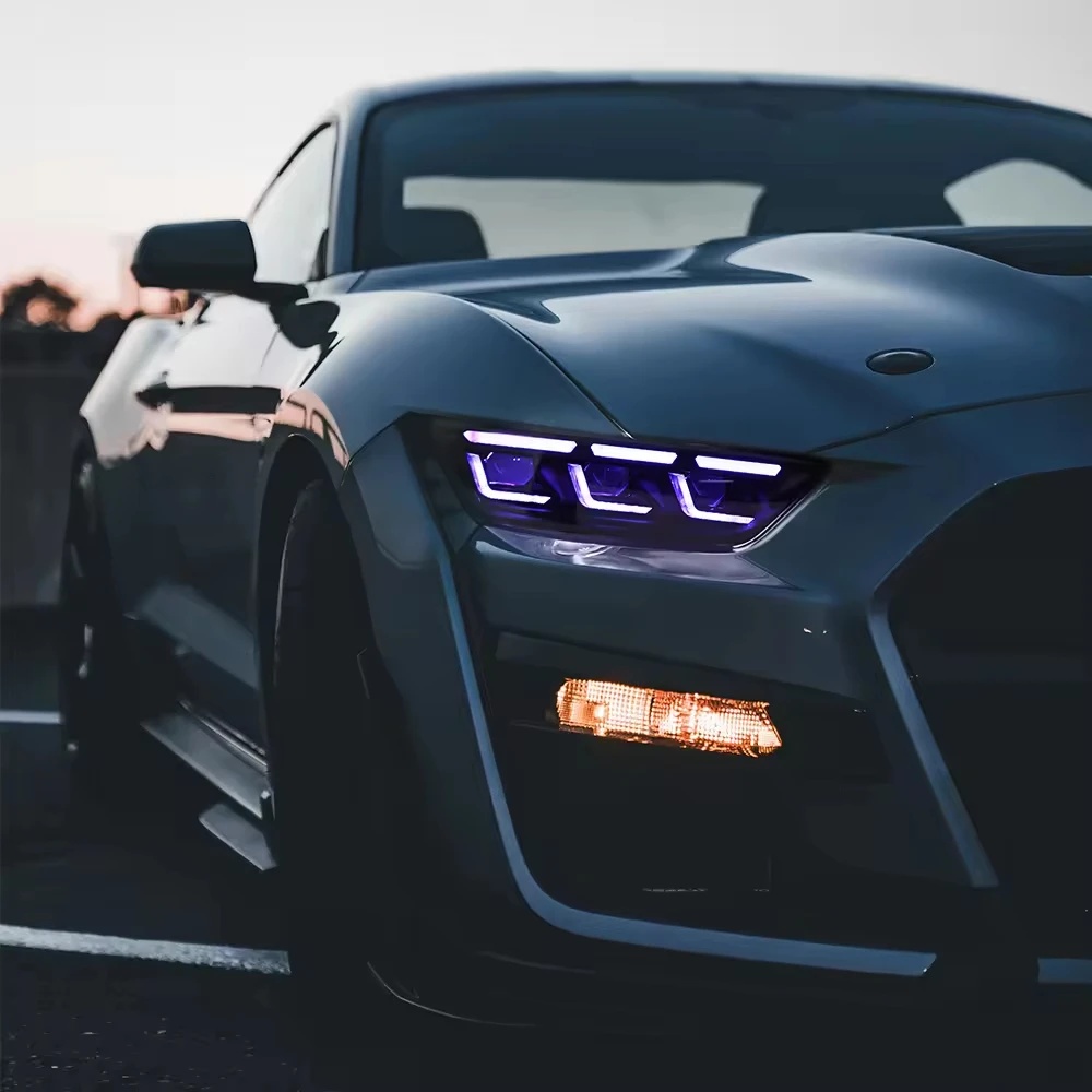 Светодиодные фары HOSI в сборе для Ford Mustang 2015-2017 RGB аксессуары Plug &amp Play передний