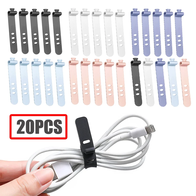 

Earphone Strap Keyboard Stroge Wire Organizer Fastening Management Mouse Line Reusable Clip Cable Silicone Ties