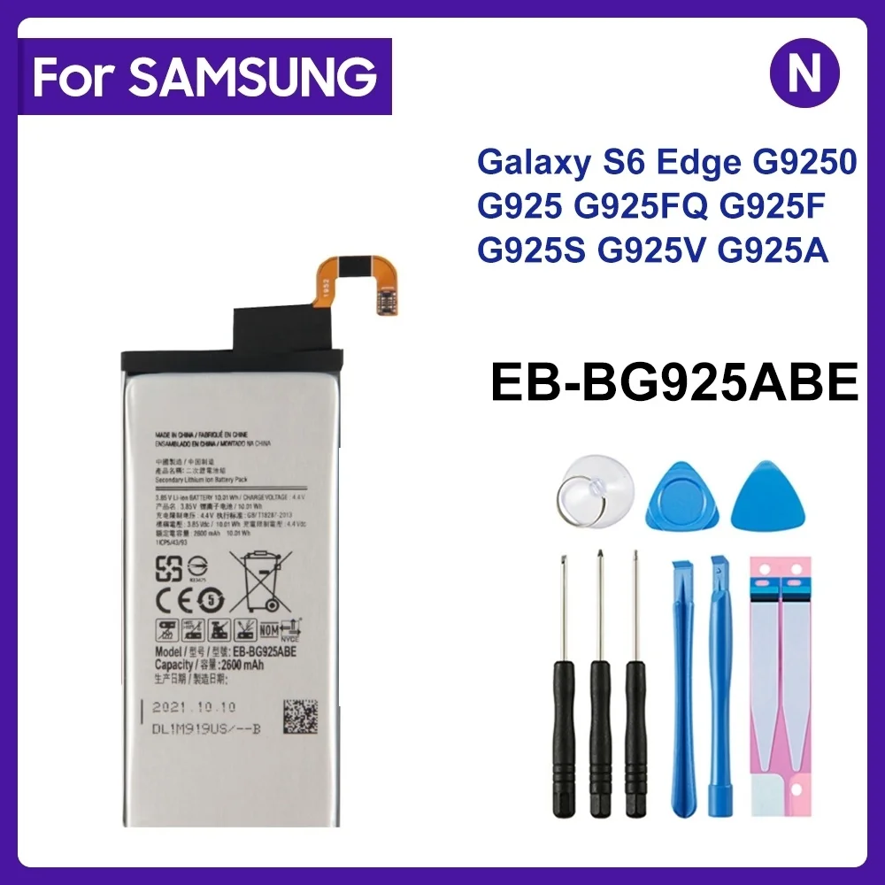 

SAMSUNG Orginal EB-BG925ABE EB-BG925ABA 2600mAh Battery For SAMSUNG GALAXY S6 Edge G9250 G925FQ G925F G925S G925V G925A S6Edge