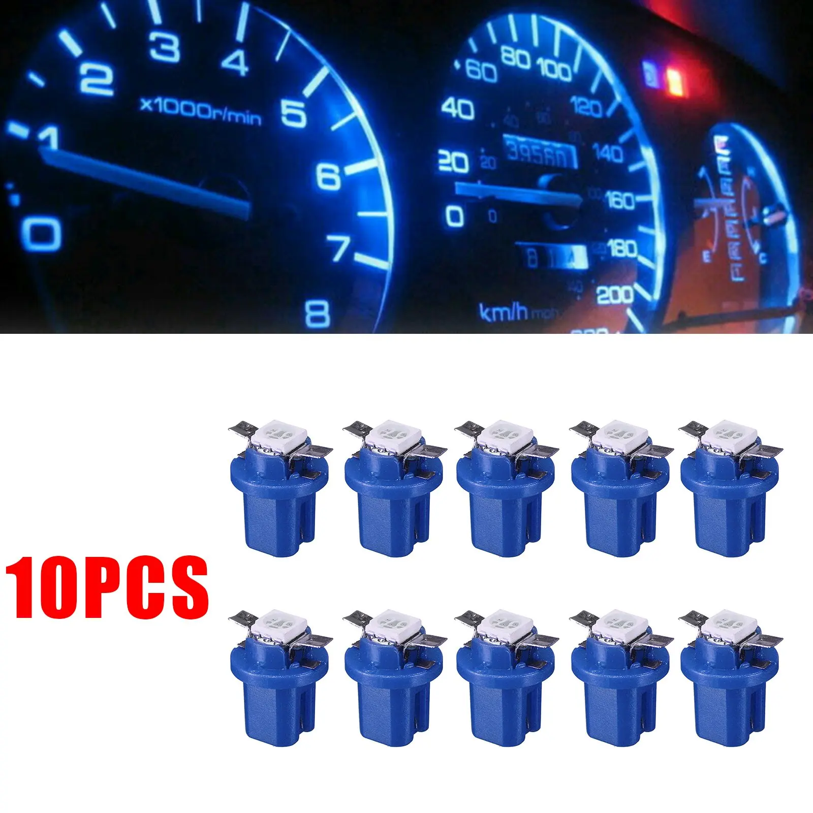 

10x T5 B8.5D 5050 SMD Синий светодиодный приборной панели автомобиля