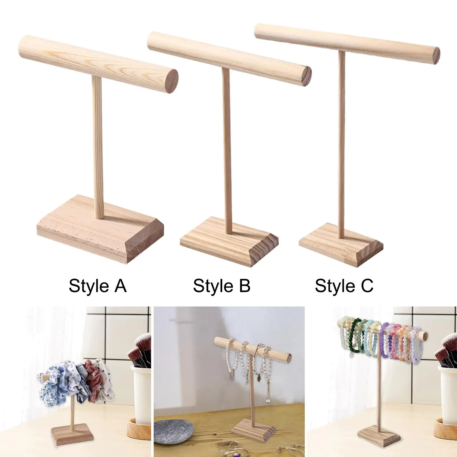 T-образная стойка для ювелирных изделий деревянный держатель ожерелий часов