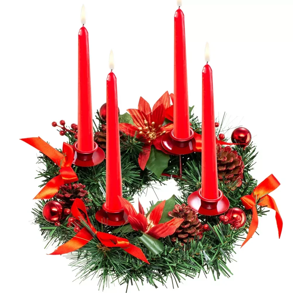 

Wreaths Candle Holders Candle Rings Candlestick Stand Xmas Garland Christmas Decorations For Home