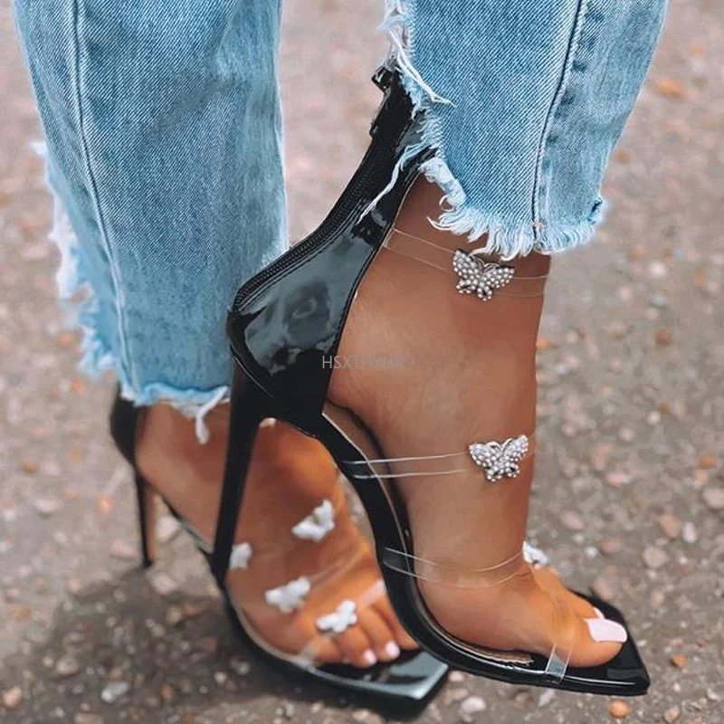 

HOT New Fashion Women Pumps Crystal High Heel Pumps Shoes for Women Sexy Peep Toe High Heels Sandals Party Wedding Shoes Woman