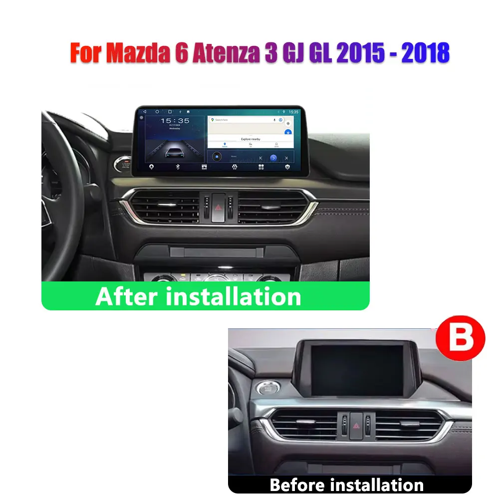 Фото 12,3-дюймовый Android 16 для Mazda 6 Atenza 3 2015-2018: GPS-навигация, высокопроизводительный процессор, мультимедийный плеер, Wi-Fi, подключение Plug and Play №5