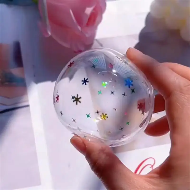 

Making Blowing Bubble Sticky Nano Tape Traceless Multipurpose Nano Tape With Straws And Beads For DIY Craft Children Pinch Toy