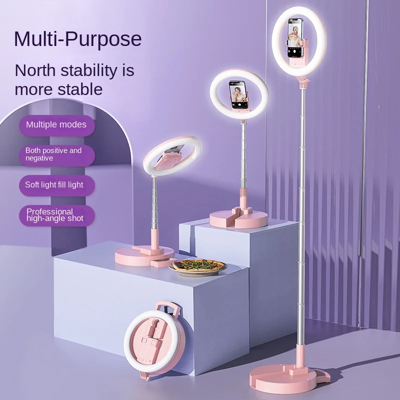 

Fill Light Ring Light USB Rechargeable Selfie Light Portable Beauty Folding Retractable Floor LED Photography Stand Desk Lamp