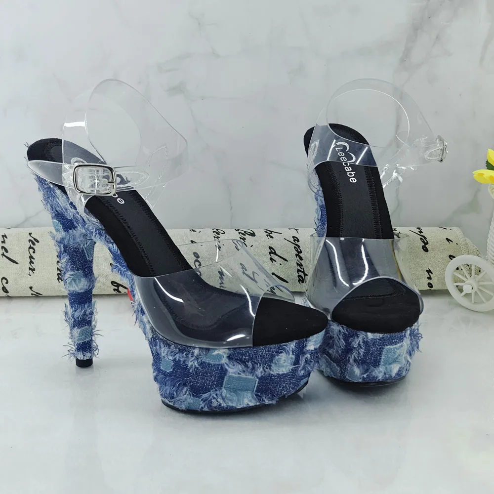 Leecabe 15CM/6Inch Women's Platform Sandals  party High Heels Shoes Pole Dancing Shoes