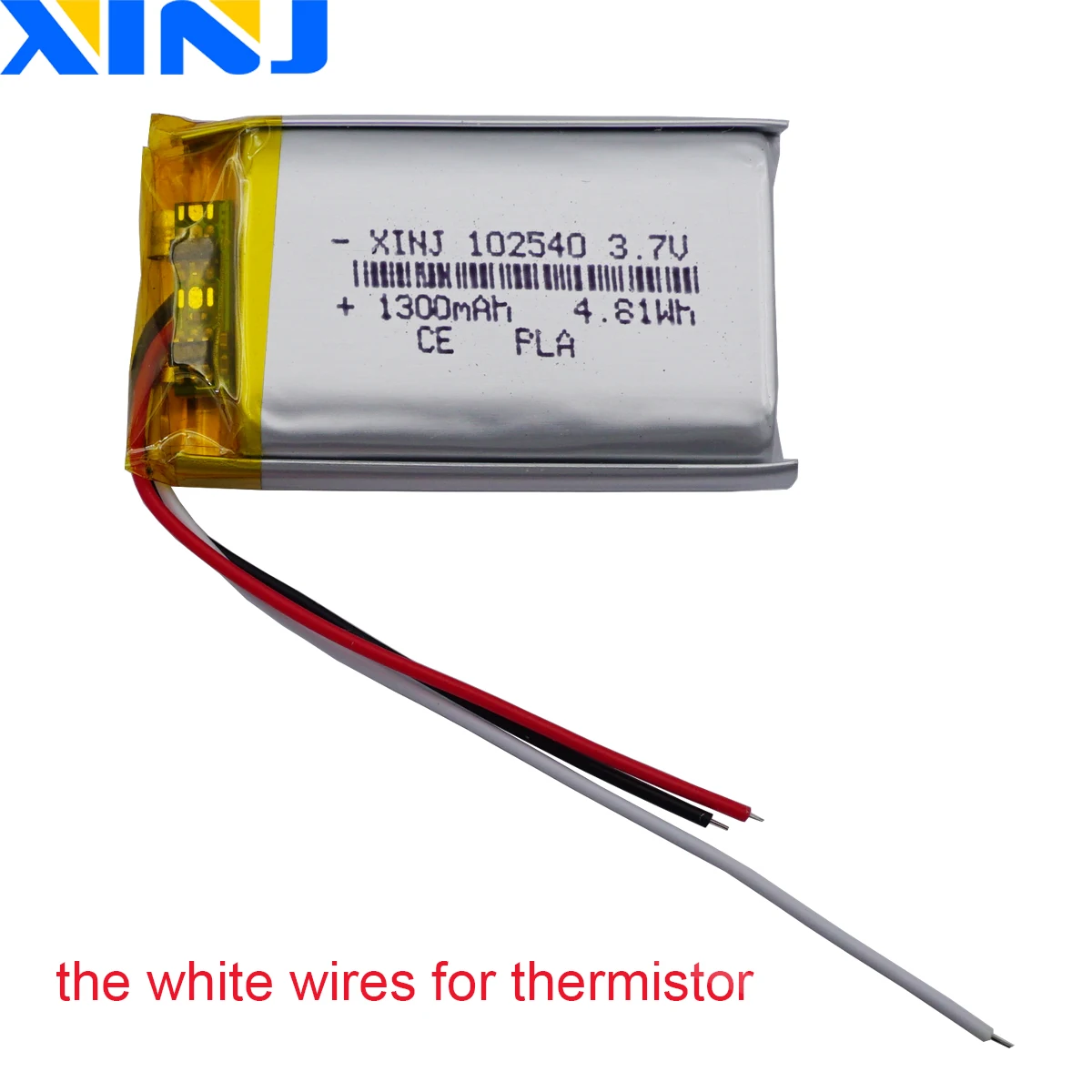 

3.7V 1300 mAh 4.81Wh Rechargeable Polymer Li Battery 102540 Thermistor 3 Wire For Cellular Line Interphone Sport GPS Car DashCam