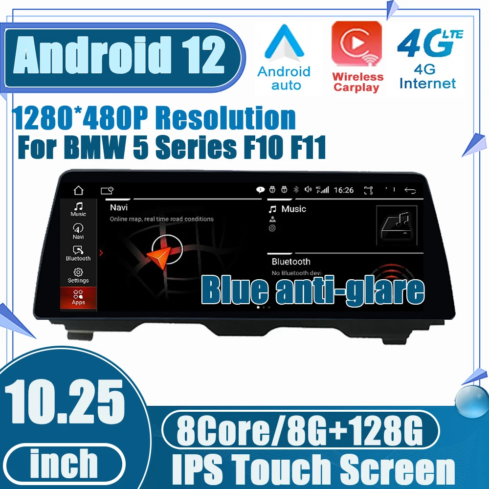 

Auto Stereo Android 12 For BMW F10 F11 2010-2017 CIC NBT System Car Radio Multimedia Video Player Bluetooth WIFI GPS Navigation
