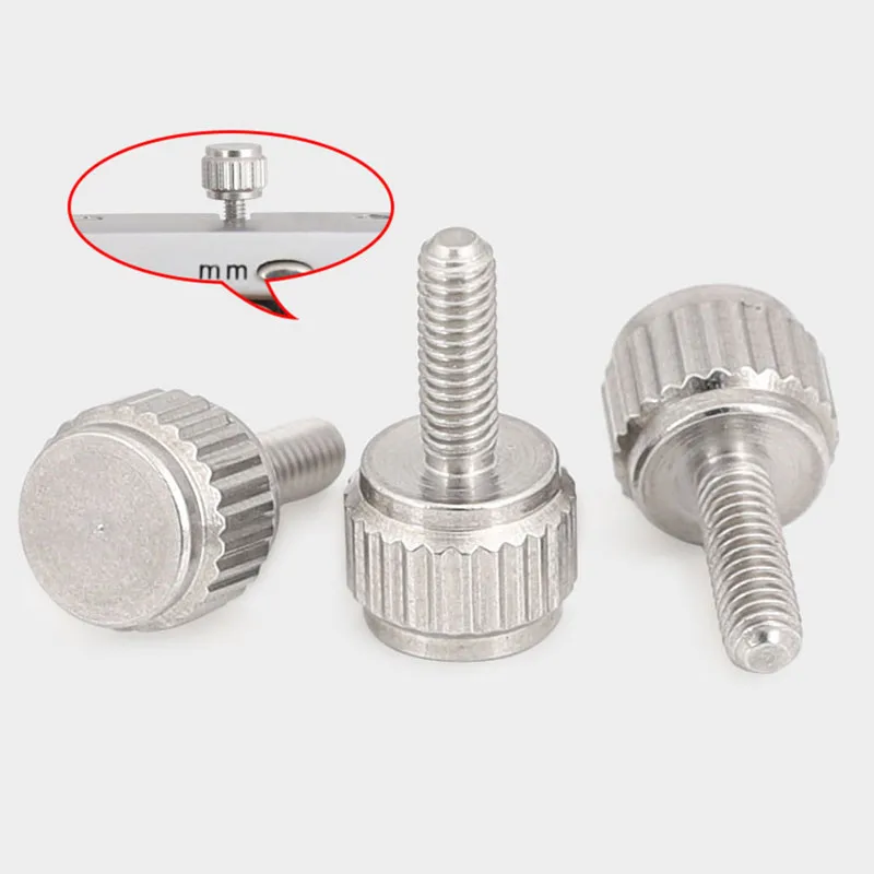 

5pcs M2.5*7.5 Stainless steel thumb screw manual adjustment screw caliper fix screws Lock and position measuring tools