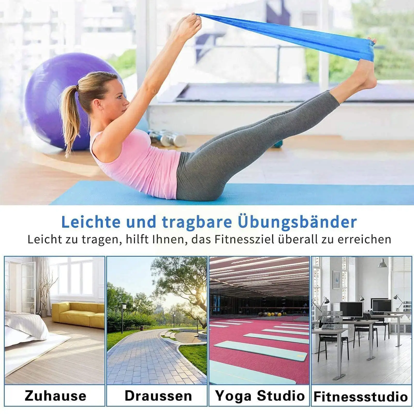 

Rubber Yoga Strap Fitness Pilates Physiotherapy Resistance Strength Band Band Training Tension Y6N8