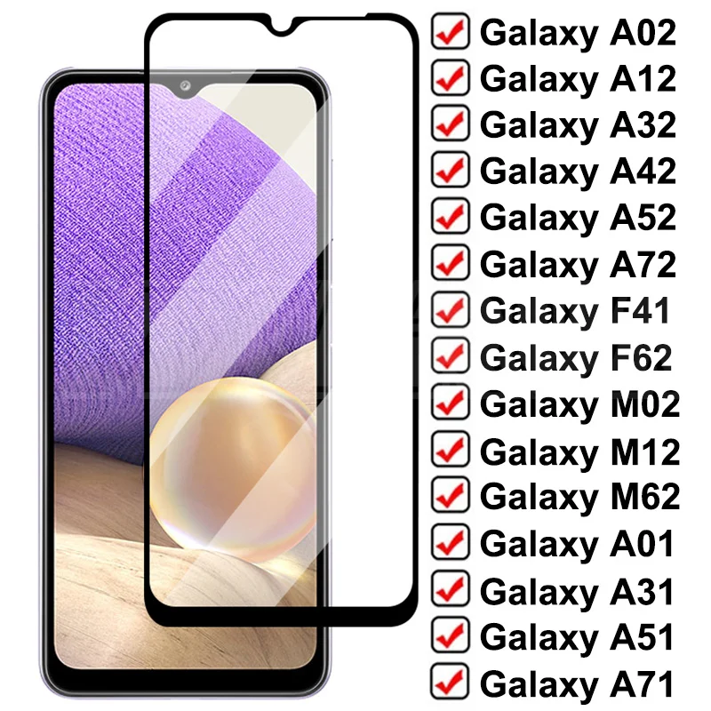 

1-5 шт. Защитное стекло для Samsung Galaxy A02 A12 A32 A42 A52 A72 F41 F62 экран из закаленного стекла M02 M12 M62 A01 A11 A21 A31 A41