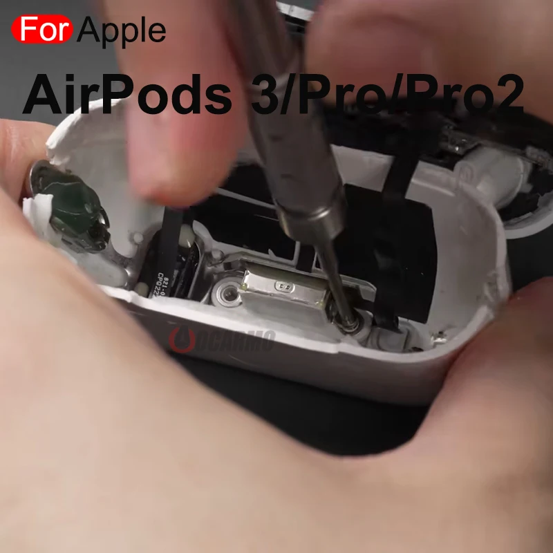 Фото Aocarmo 2 шт./лот для AirPods 3 Pro Pro2 A2897 A2566 A2190 A3049 чехол для зарядки аккумулятора, отсек, винты порта зарядного устройства №4