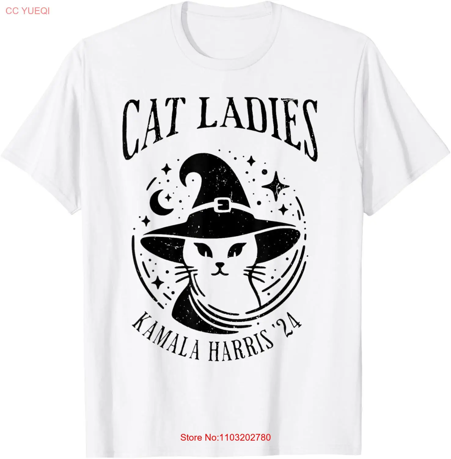 Женская футболка с котом для камалы Харрис 24 ведьма Хэллоуин