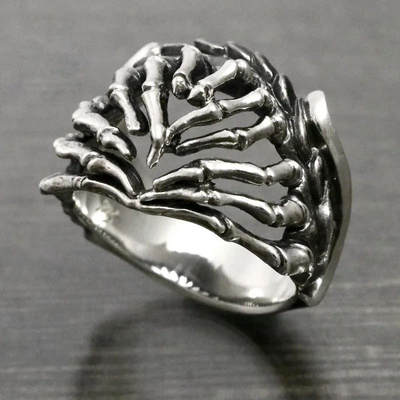 

Vintage Punk Centipede Couple Ring For Women Man Artistry Hyperbole Gothic Goth Biker Jewelry Gift Ghost Claw Statement Ring