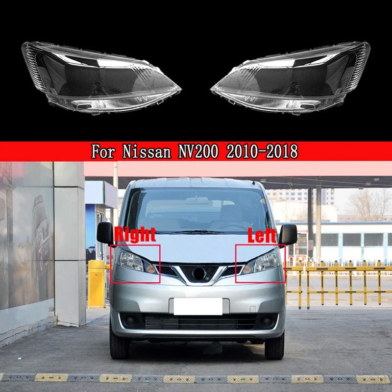

2Pcs Car Front Headlight Lens Cover Headlight Lamp Shell For Nissan NV200 2010-2018