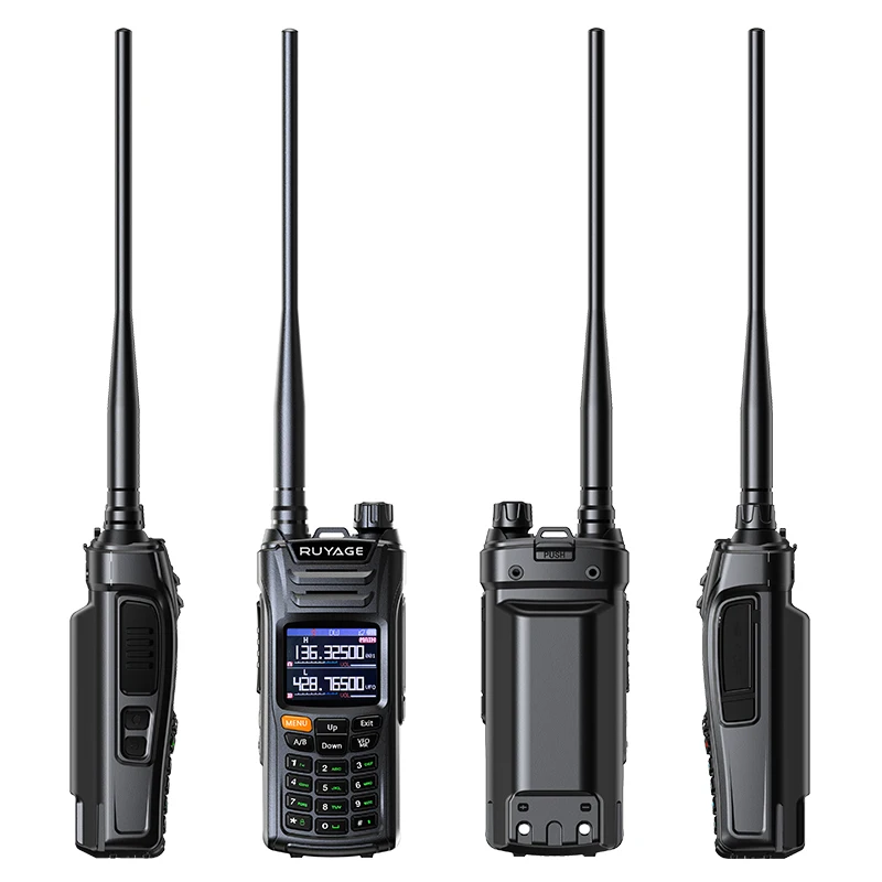Ruyage UV6D GPS 6 Bands Amateur Ham Two Way Radio 999CH Air Band Walkie Talkie VOX DTMF SOS LCD Color Police Scanner Aviation