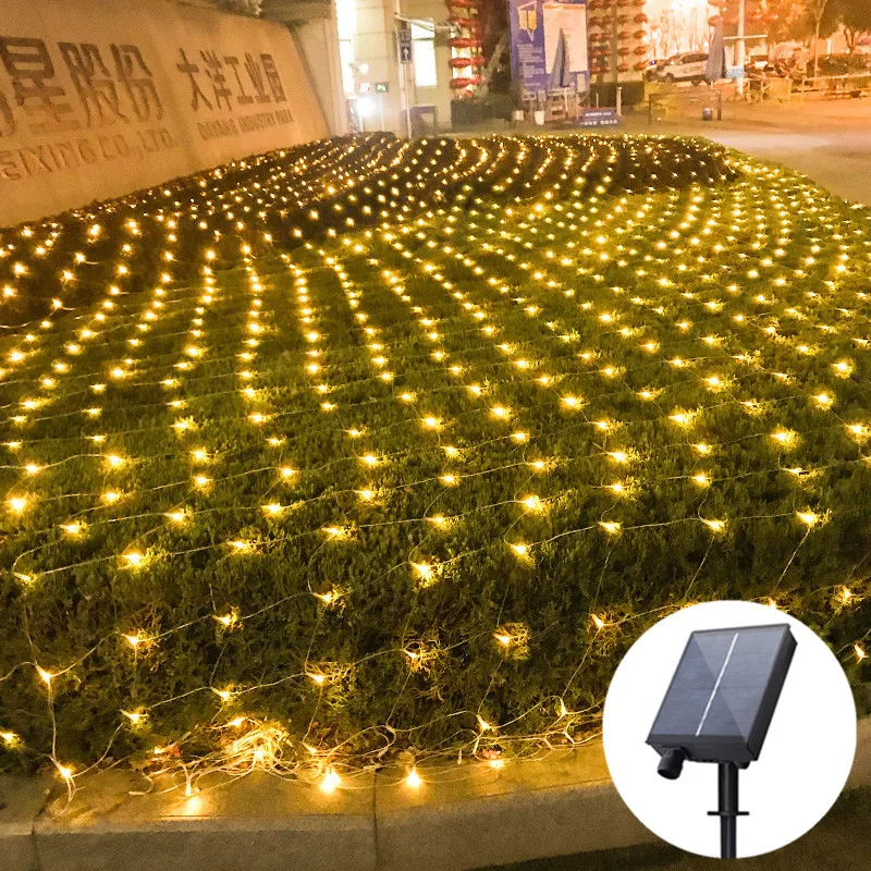 

Solar Light Solar Power Christmas Net Light Outdoor LED Net Mesh String Lights Garden Party Wedding Holiday Fairy Light Garland