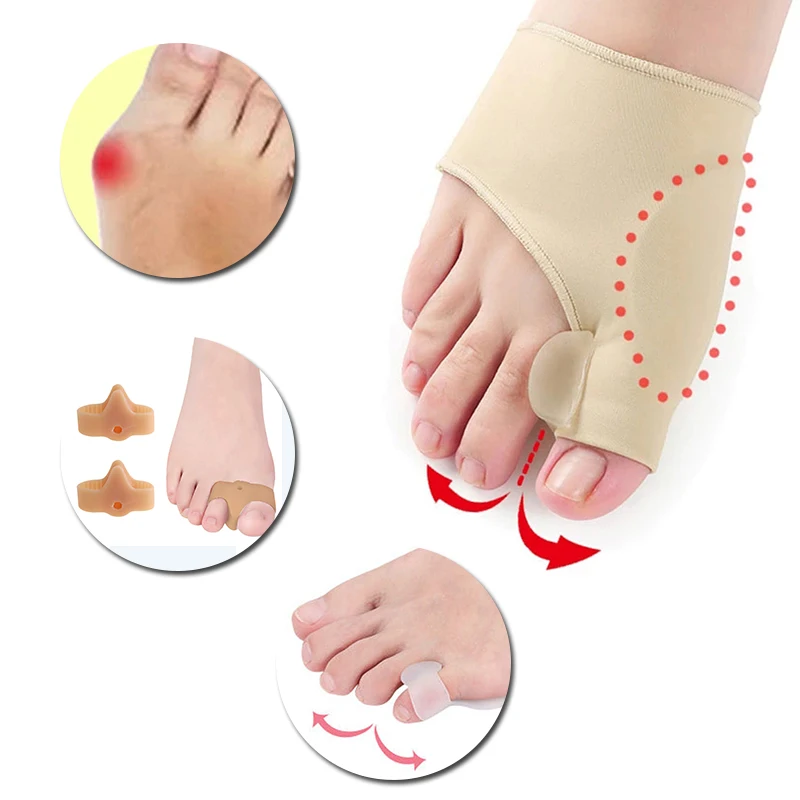 

Sdotter Hallux Valgus Bunion Corrector Toe Separator Splint Foot Straightener Pain Relief Orthopedic Pedicure Sock Foot Care Too