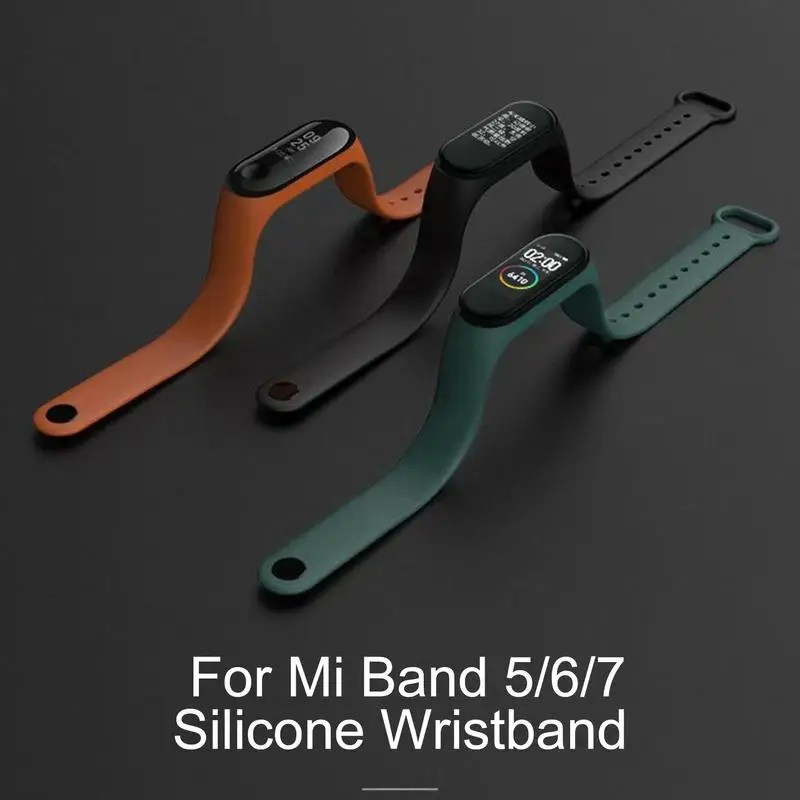 

Colorful Silicone Watch Strap forXiaomi Mi bands 5 6 7 Replacement Bracelet Straps ForxiaoMi Band Watch Waterproof Wristband