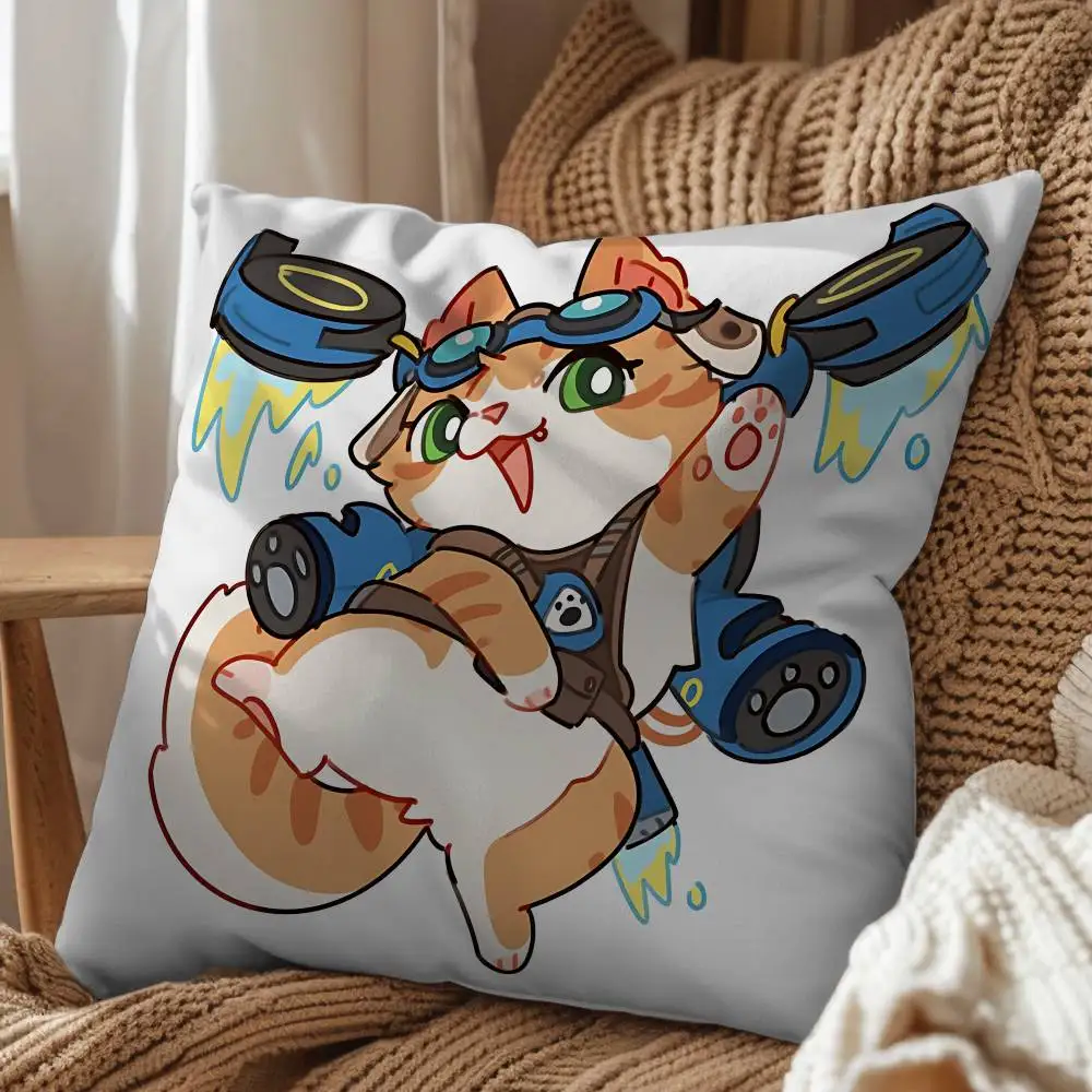 Чехол для подушки Kiriko Tracer Jetpack Cat Overwatch, декор для комнаты, в подарок, чехол для подушки для гостиной, чехол для подушки для дивана, чехол для подушки для спальни, чехол для подушки для кровати (art.: 3920dbbea82f3) - 3920dbbea82f3