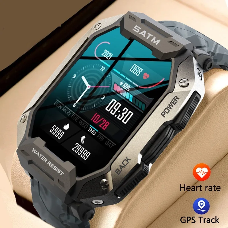 

New 5ATM IP69K Men Military Waterproof Smartwatch 1.71 Inch HD Professional Outdoor Smart Watch Man For Swiming Watches For Men
