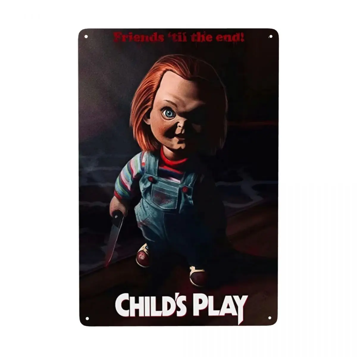 Ретро Чаки ужас фильм металлический знак индивидуальная детская игрушка-убийца