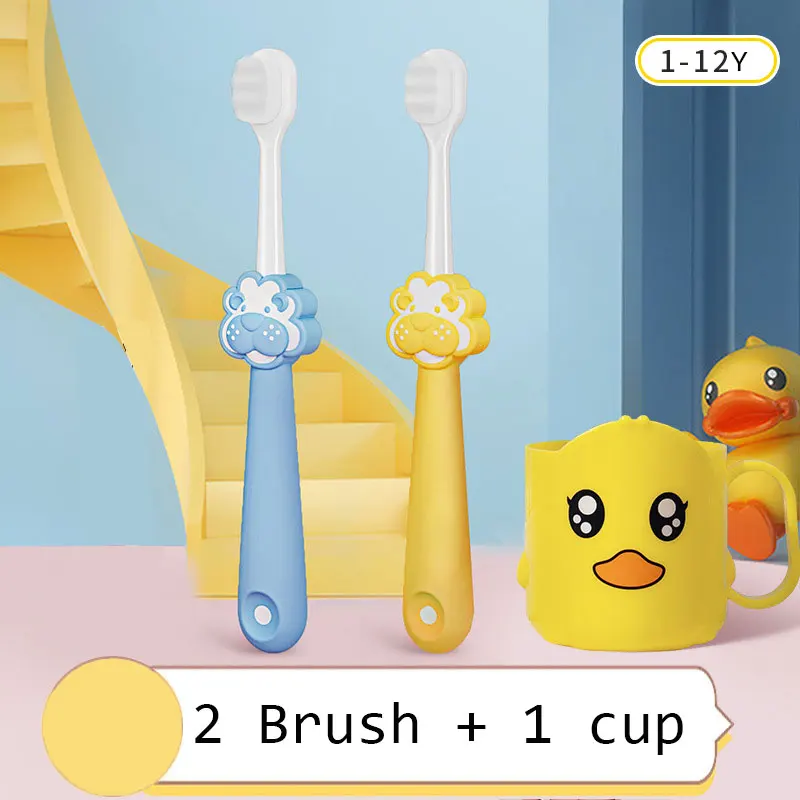 

1/3pcs Baby Tooth Brush Set Soft Silicone Toothbrush with 10000 Bristles Baby Anti Slip Antibacterial Toothbrush Oral Care