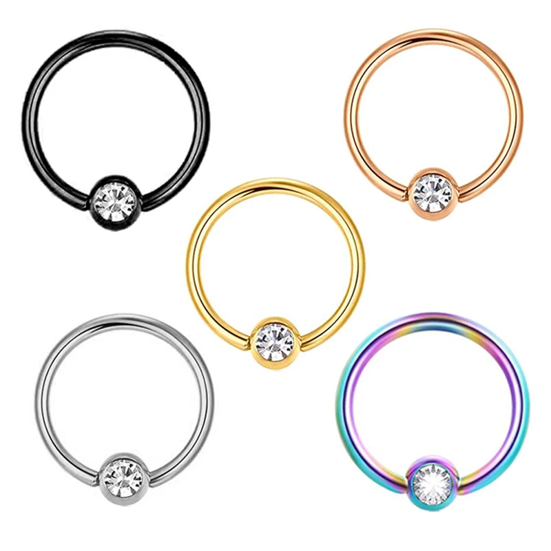 

Кольца для носа из нержавеющей стали, 16 г, 5 цветов